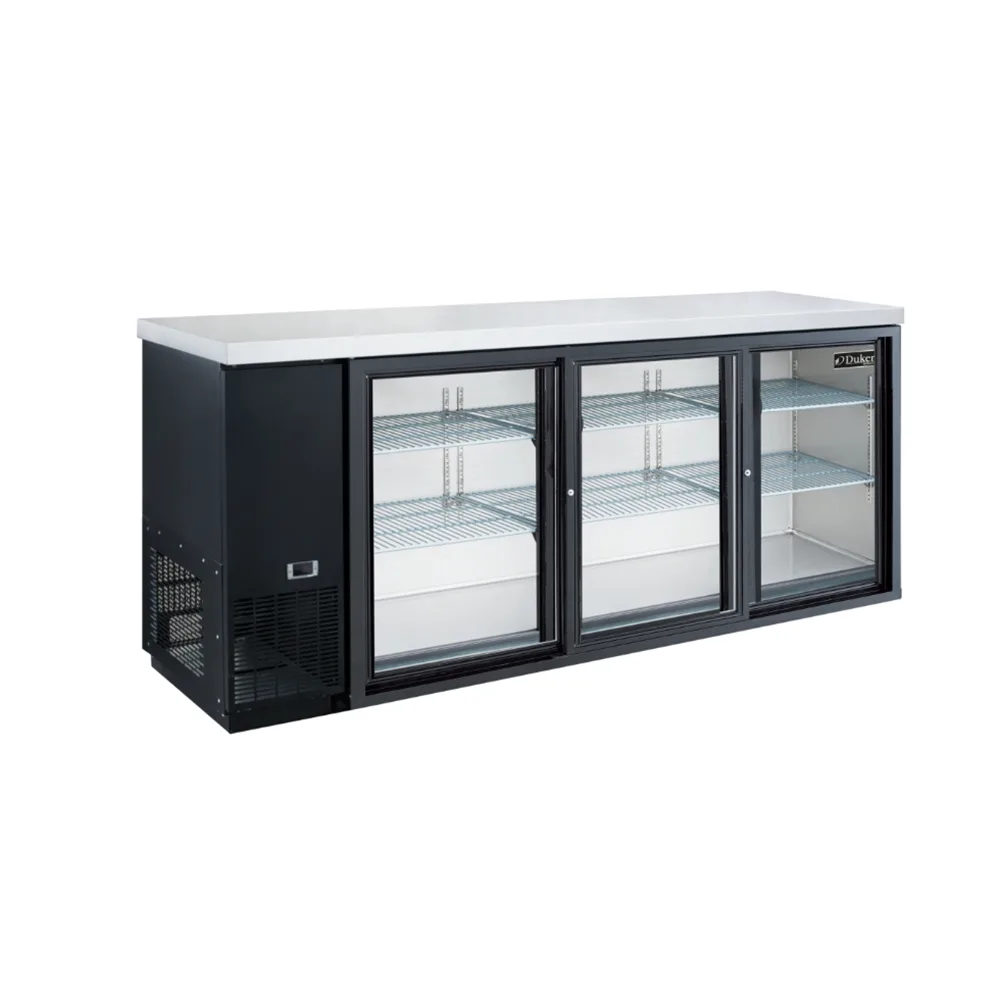 REFRIDGERATED BACK BAR COOLER 3 DOOR BLACK